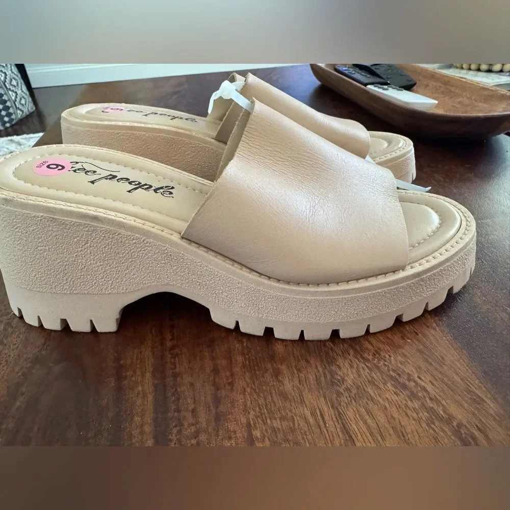 NEW Free People Winona Wedge Platform Sandals Slip-On